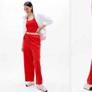 Petite Paradise Mid Rise Wide Leg Pant - Cardinal Red (L)